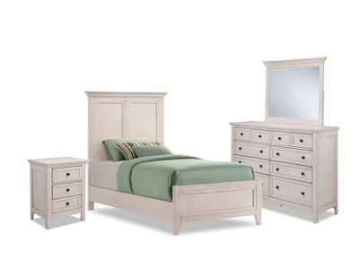 San Mateo 6-Piece Twin Panel Bedroom Package - Antique White