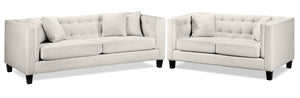 Astin Sofa and Loveseat Set - Wheat