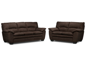 Kelleher Sofa and Loveseat Set - Walnut