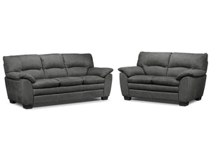 Kelleher Sofa and Loveseat Set - Charcoal