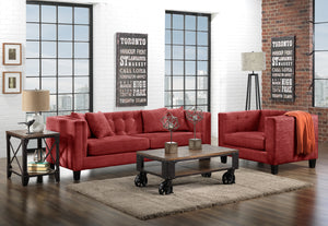 Astin Sofa and Chair and a Half Set - Red