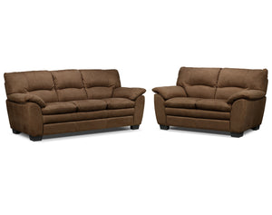 Kelleher Sofa and Loveseat Set - Hazelnut