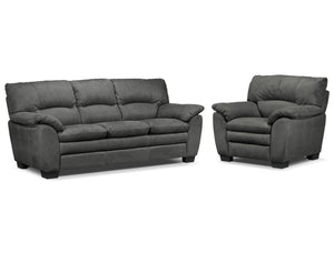 Kelleher Sofa and Chair Set - Charcoal